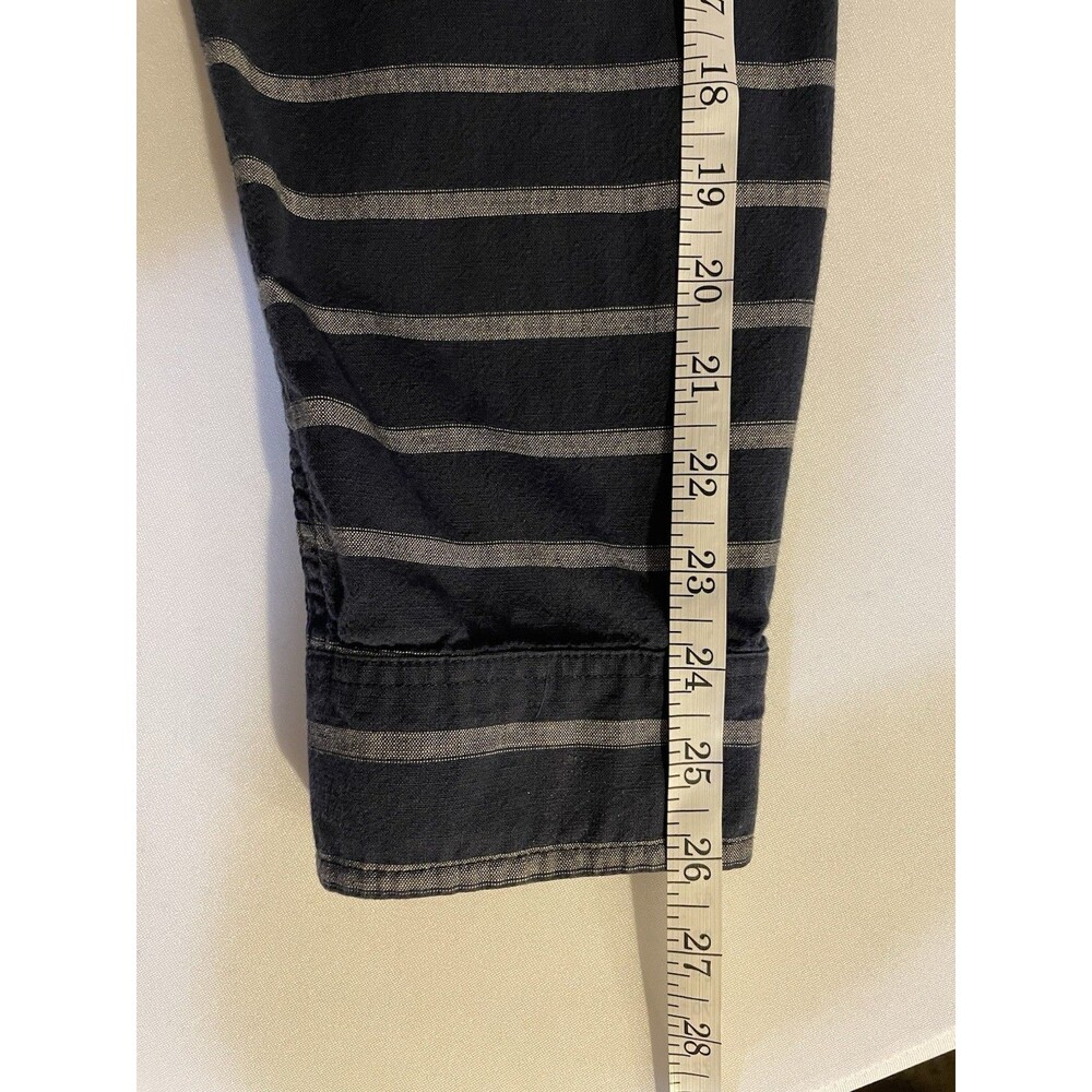 American Eagle Outfitters Shirt Men’s XXL Navy Striped Long Sleeve Button Down - Picture 4 of 7